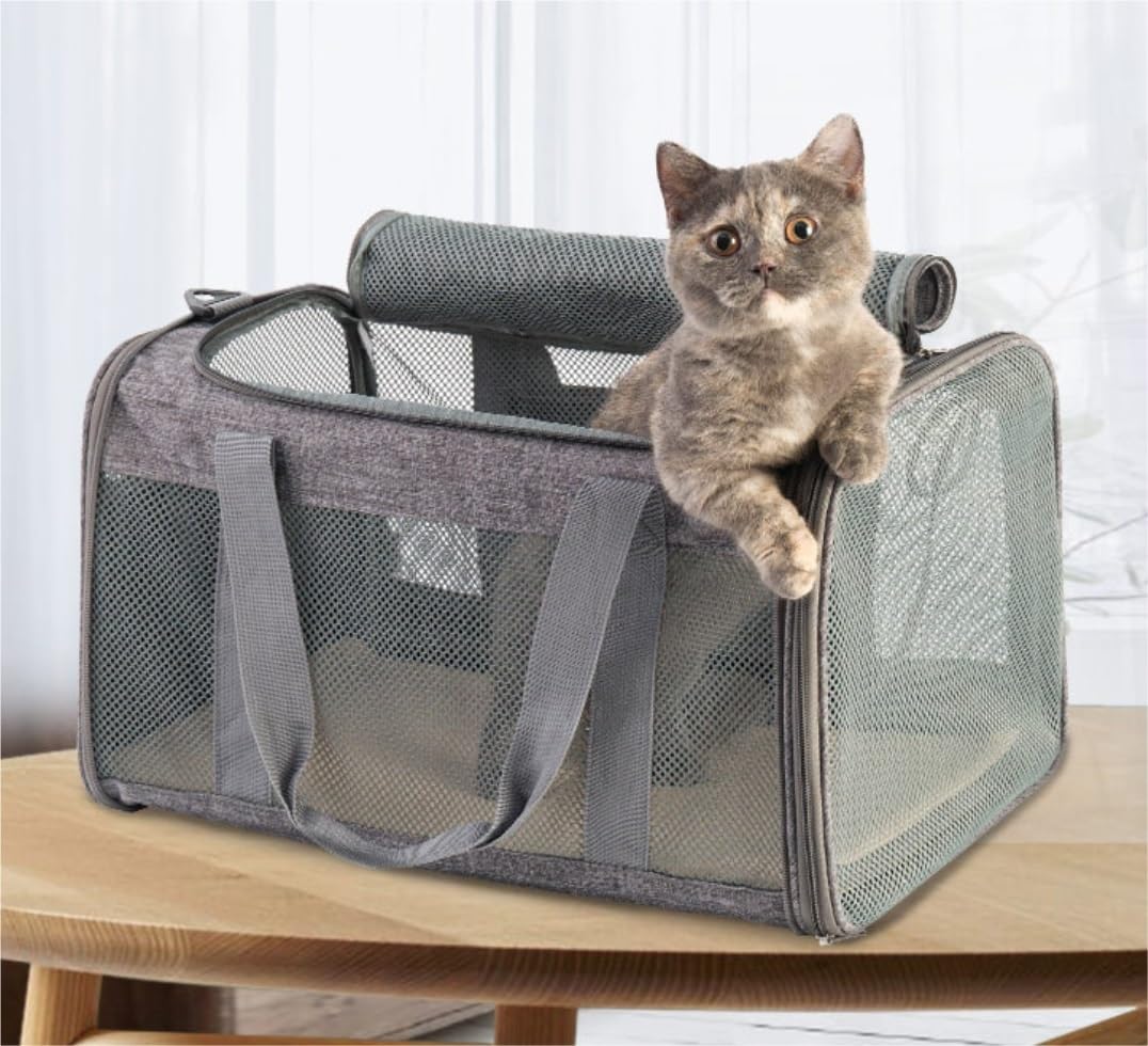 Rucksack Haustier-Tragetasche, Hunde-Reisetasche, Tragbarer Haustier-Ausflugsrucksack, Atmungsaktiv, Weiche Tragetaschen, Katzen-Tragetasche, Hund Haustier(B)