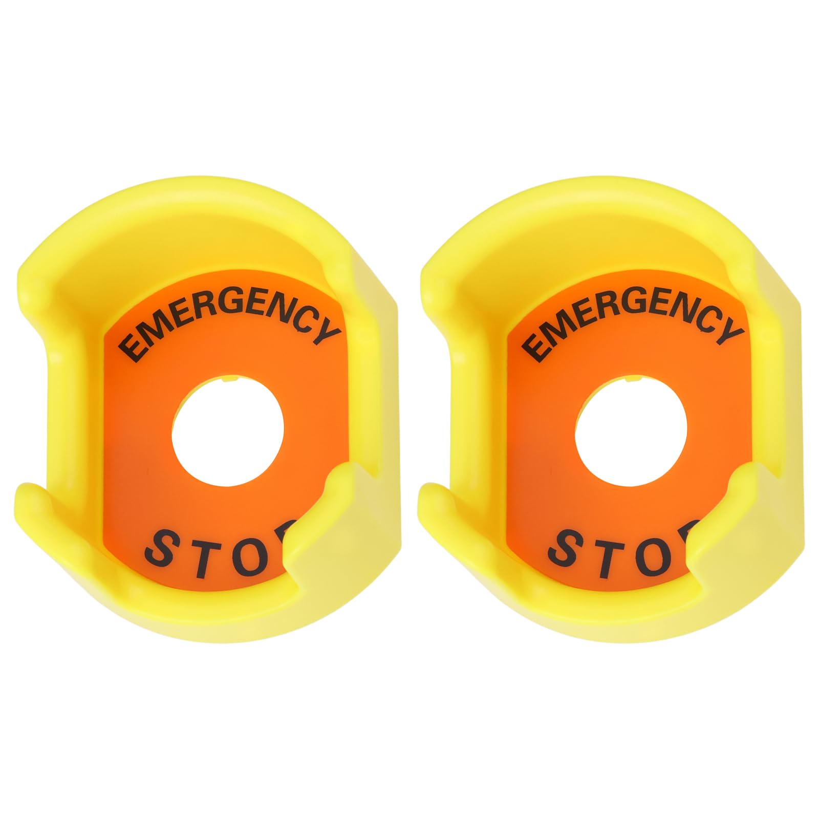OTOTEC 2Pcs Emergency Stop Button Shroud Yellow 22mm Bezel Protective Cover Compatible with Hylec E-Stop Switch Guard