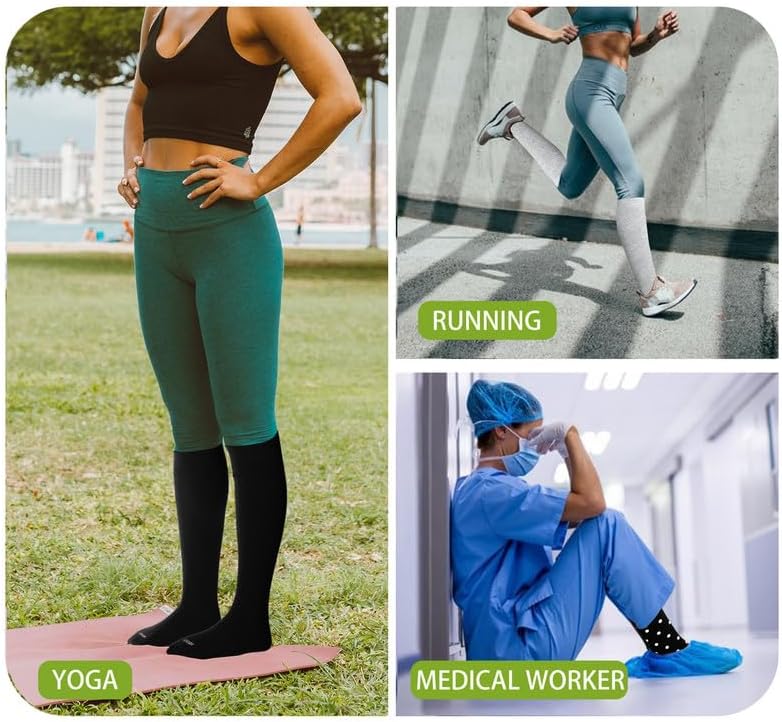 LEVSOX Viscose Made from Bamboo Compression Socks for Pregnant Women 20-30 mmHg Knee High Cute Mens Supports Socks for Travel - Image 7