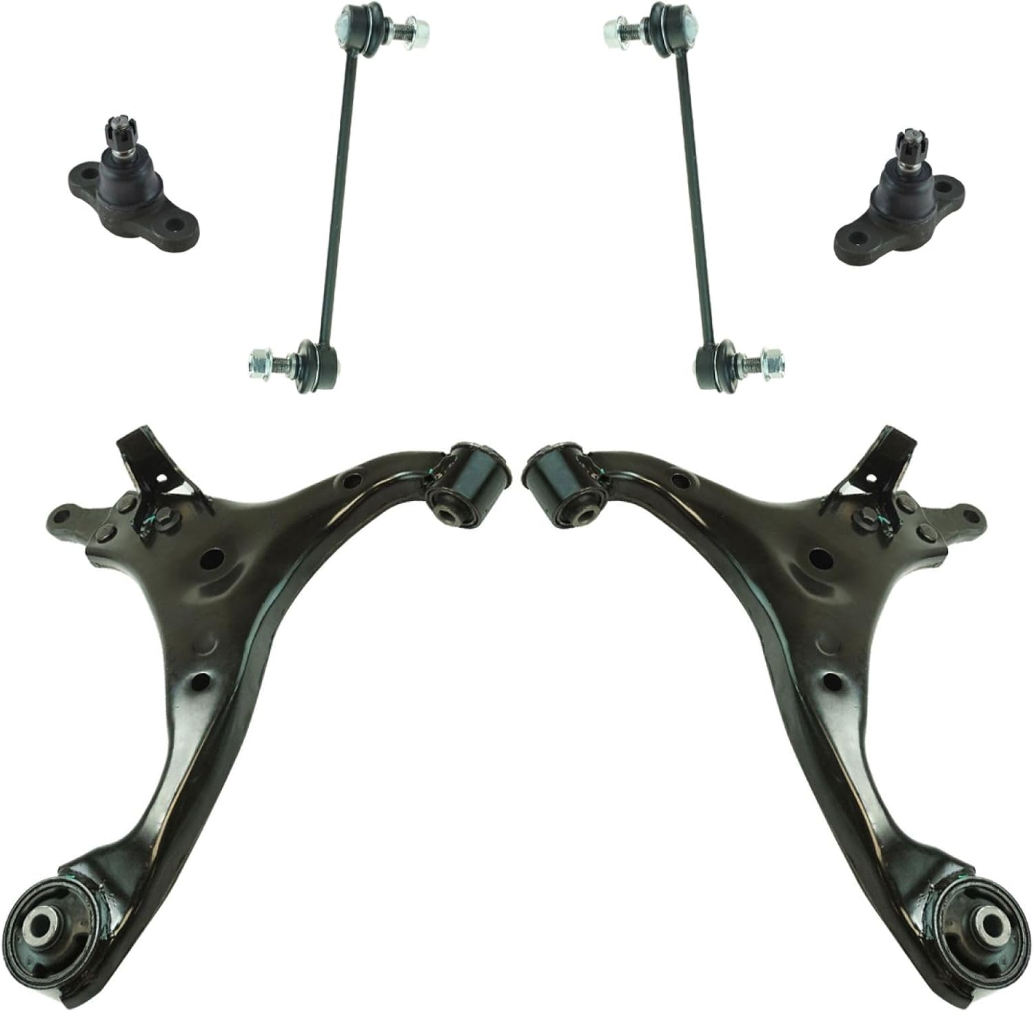 TRQ Front Suspension Kit Ball Joint Control Arm Sway Bar Stabilizer Link Compatible with 2006-2010 Kia Optima 2007-2010 Rondo