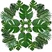 ONESING 70 Pcs 6 Kinds Artificial Palm Leaves Tropical Leaves for Party Decor Supplies Faux Leaves Stems Tropical Plant Simulation Safari Leaves for Hawaiian Luau Party Beach Theme Party Table Leaves