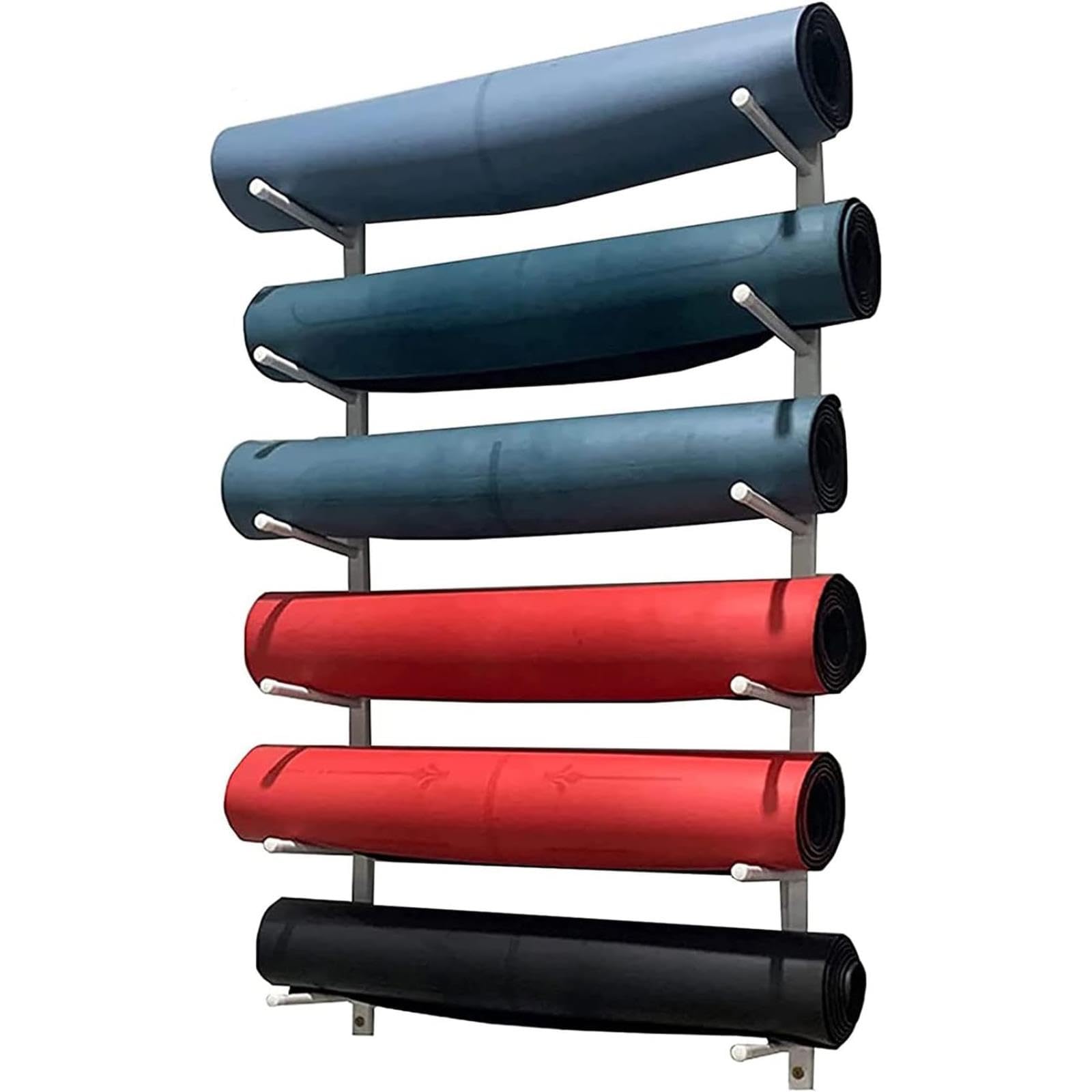 Support mural pour tapis de yoga à 6 sections et rangement fitness