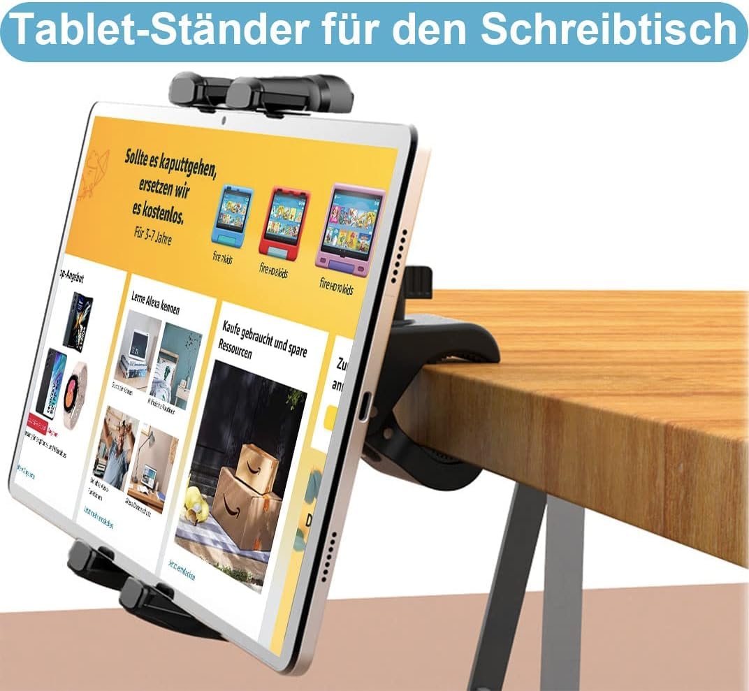 Support de tablette, tapis de course, vélo d'appartement, support de tablette, rotatif à 360 °, support de tablette pour spinning, support de microphone, guidon de bureau pour smartphones et