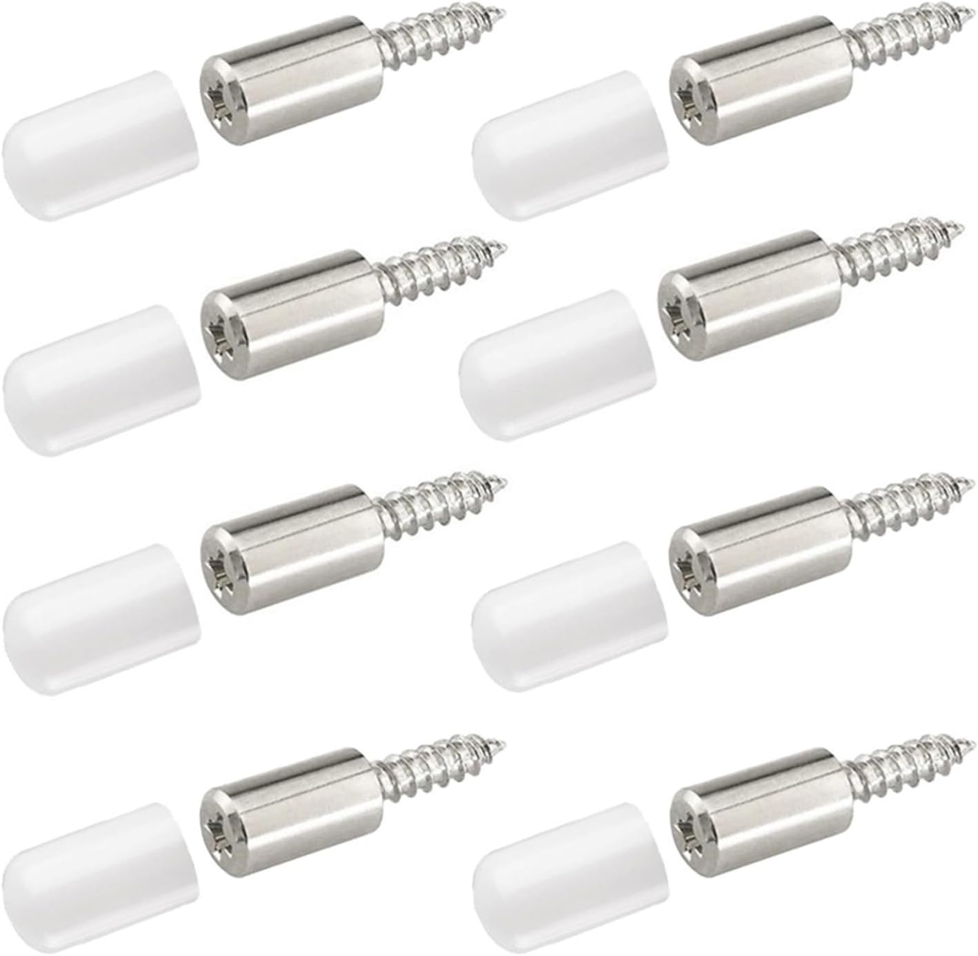 100-Pack Shelf Support Pegs Cabinets, Bookshelves & Display Units – Self-Tapping Screw, 29×7.5 mm Silver Laminate Bracket Studs, Heavy-Duty Cabinet Hardware