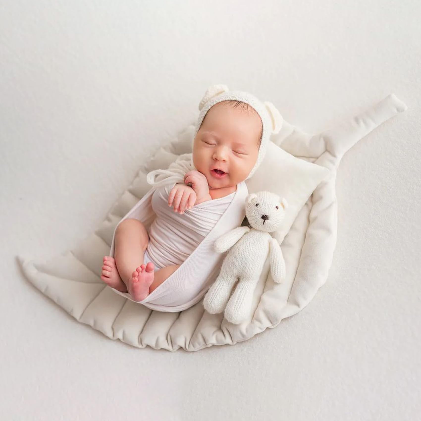 Ensemble de feuilles de coussin pour nouveau-né - Pour séance photo de bébé - Coussin de feuilles - Tapis de chambre d'enfant - Tapis de sol pour studio photo
