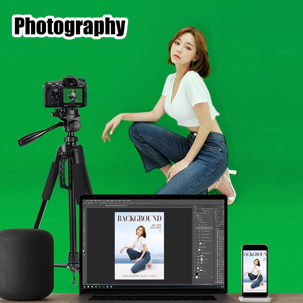 Schermo verde Chromakey con supporto e 4 clip, sfondo virtuale verde per video/streaming/fotografia (colore: verde-2, dimensioni: 3x3 m/9,8x9,8 piedi)