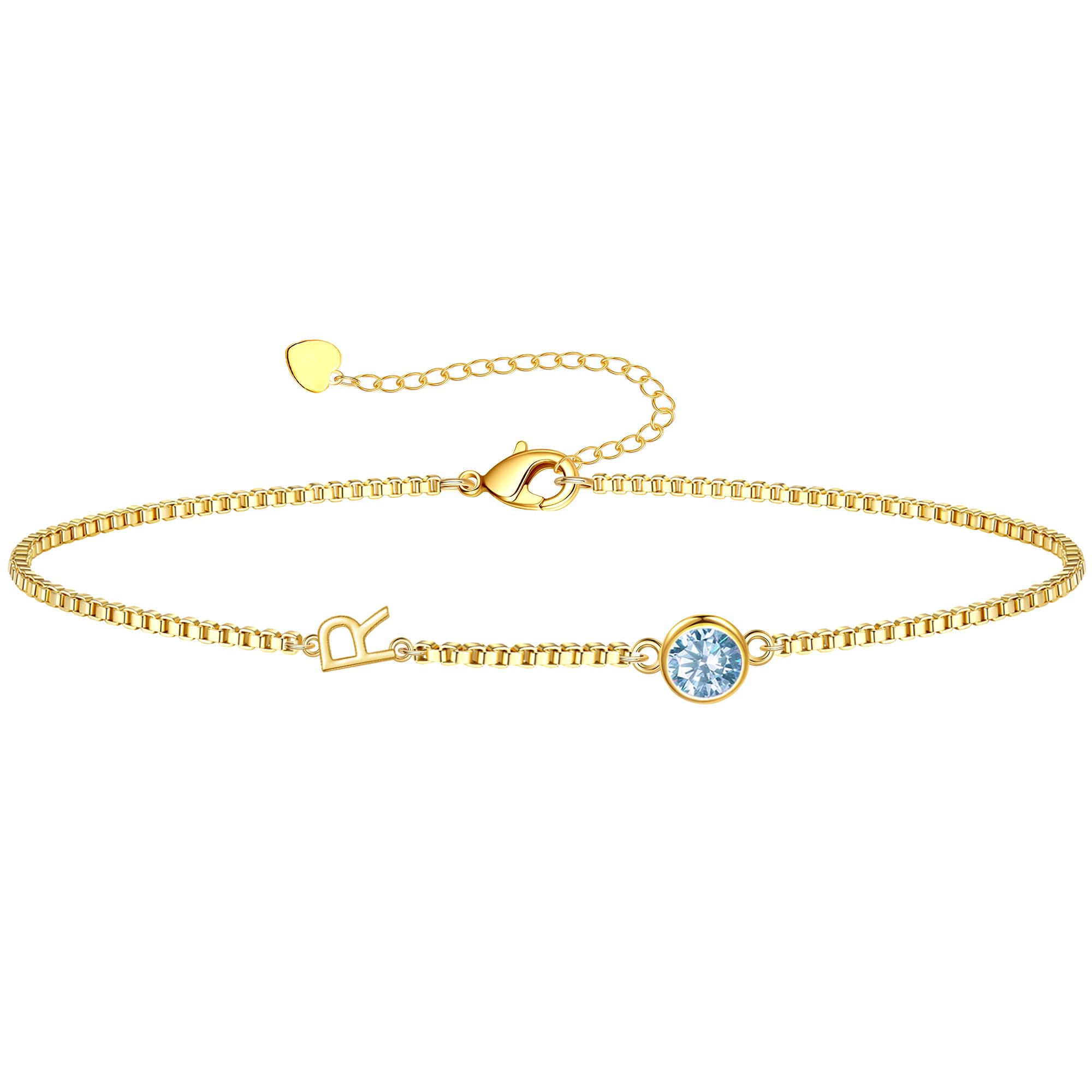 Birthstone Bracelets for Women, Initial Bracelet Teen Stocking Stuffers Birthday Gifts for Teen Girls Initial Bracelet Trendy Letter A-Z Dainty Bracelet 21st 30th Mom Birthday Gift Birthstone Jewelry