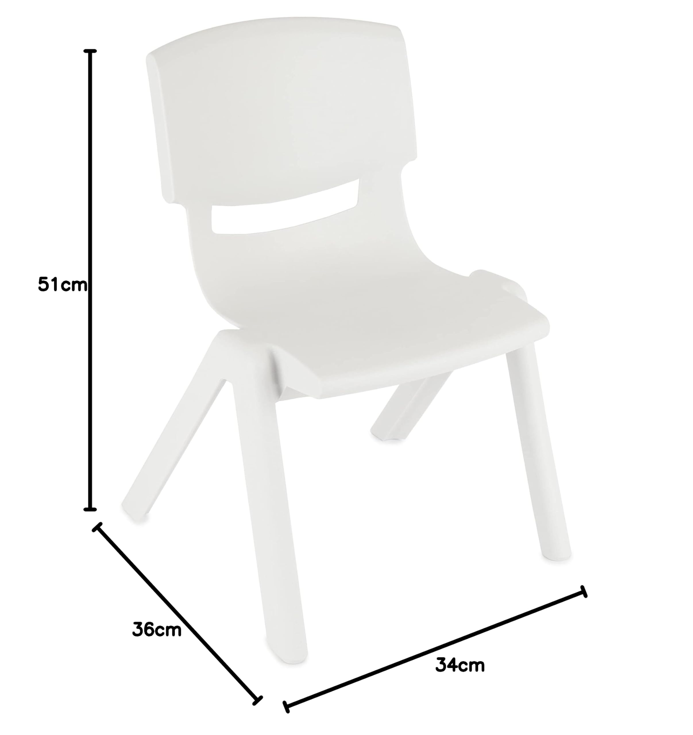 BIECO - Sedia per bambini con portata fino a 80 kg, impilabile e a prova di ribaltamento, per interni ed esterni, per bambini, per bambini, con sedie