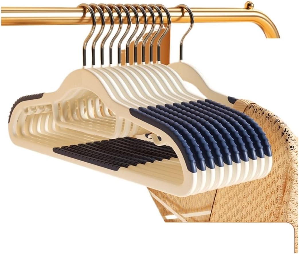 Durable Suit Hangers Household Wide Shoulder Non-Trace Suit Non-Slip Rack Multi-Function Wardrobe Closet Hangers Clothing Hangers Wardrobe Organisers(Blue-10pcs)
