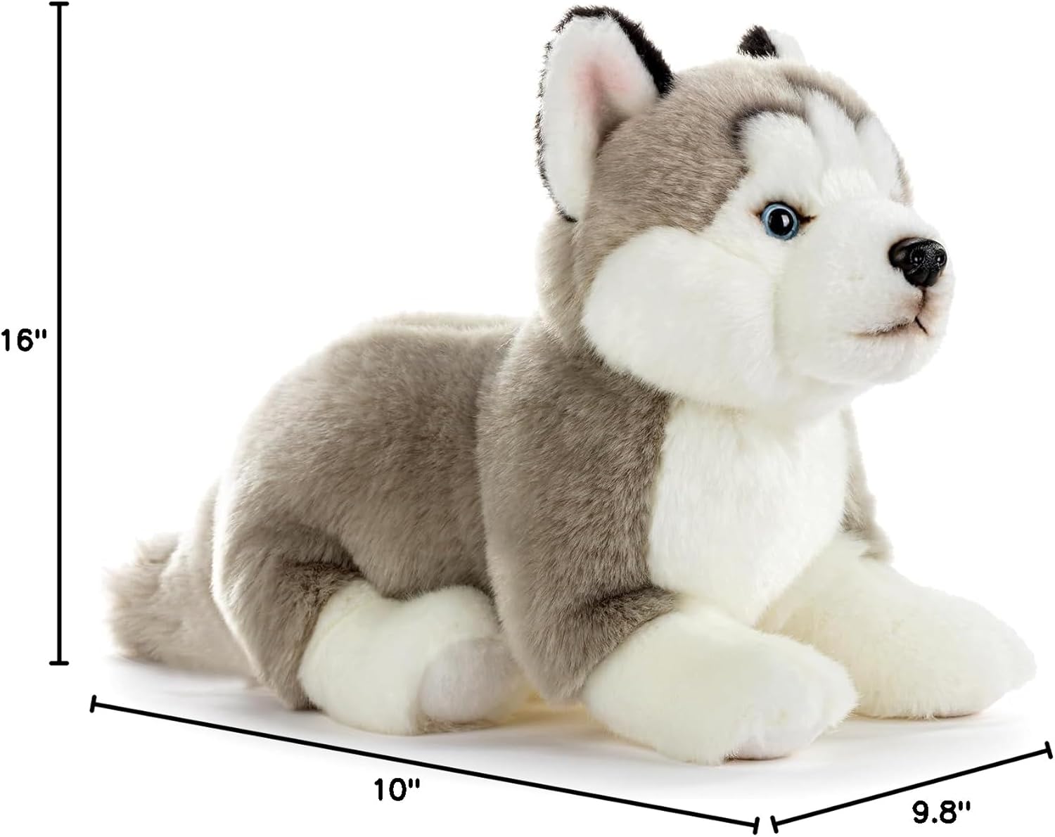 Husky Stuffed Animal, 16'' Soft Dog Plush Handmade, Cuddly and Realistic Stuffed Animals for Boys and Girls, Huggable and Washable, Husky Gifts for Kids, Friends, Birthday Xmas Gifts for Grandkids - Image 8