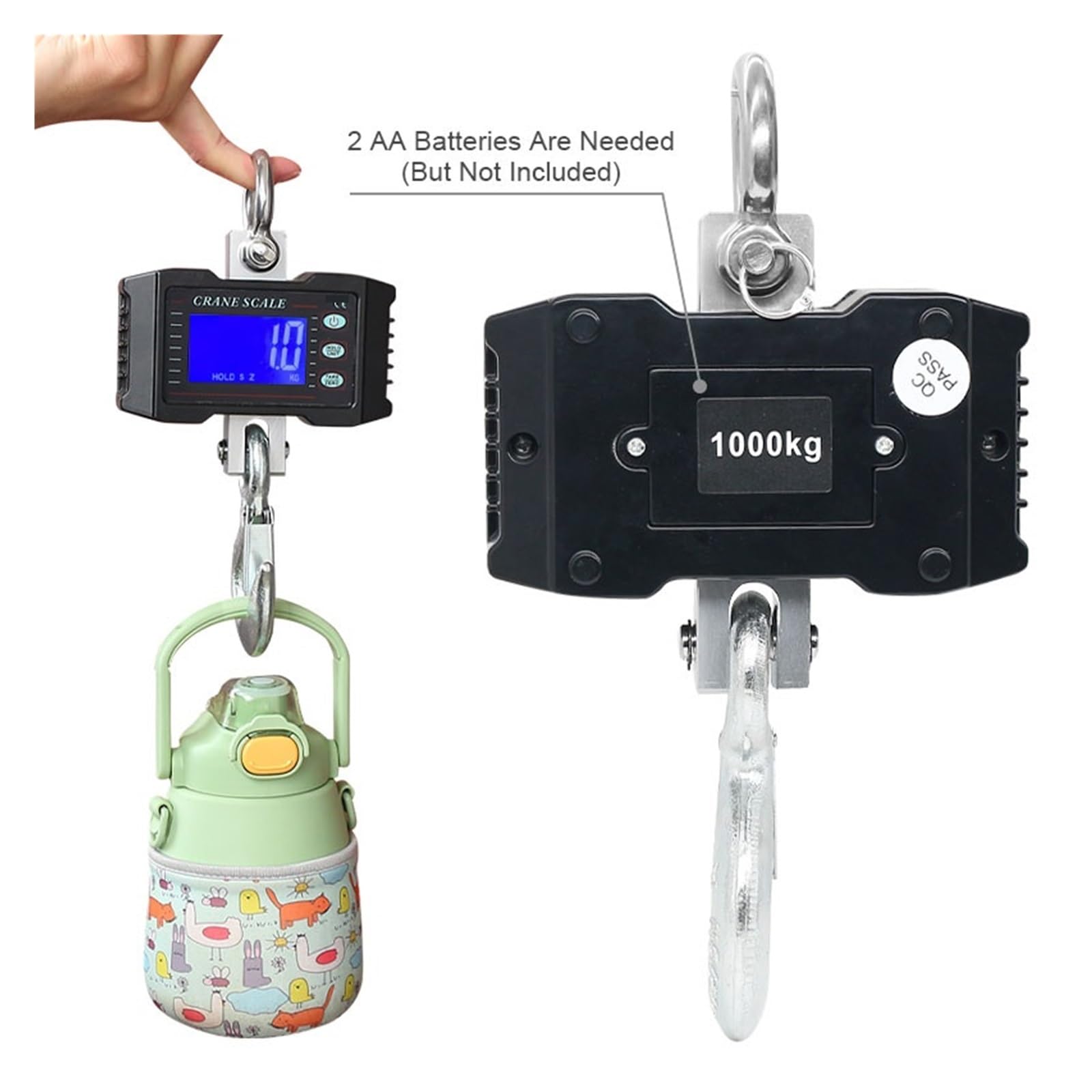 Peso Maletas Viaje, Báscula colgante Digital de 1000KG/500g, pantalla LCD HD, báscula de grúa electrónica, herramienta de pesaje agrícola Industrial de alta precisión, para granjas, caza, pesca al ai