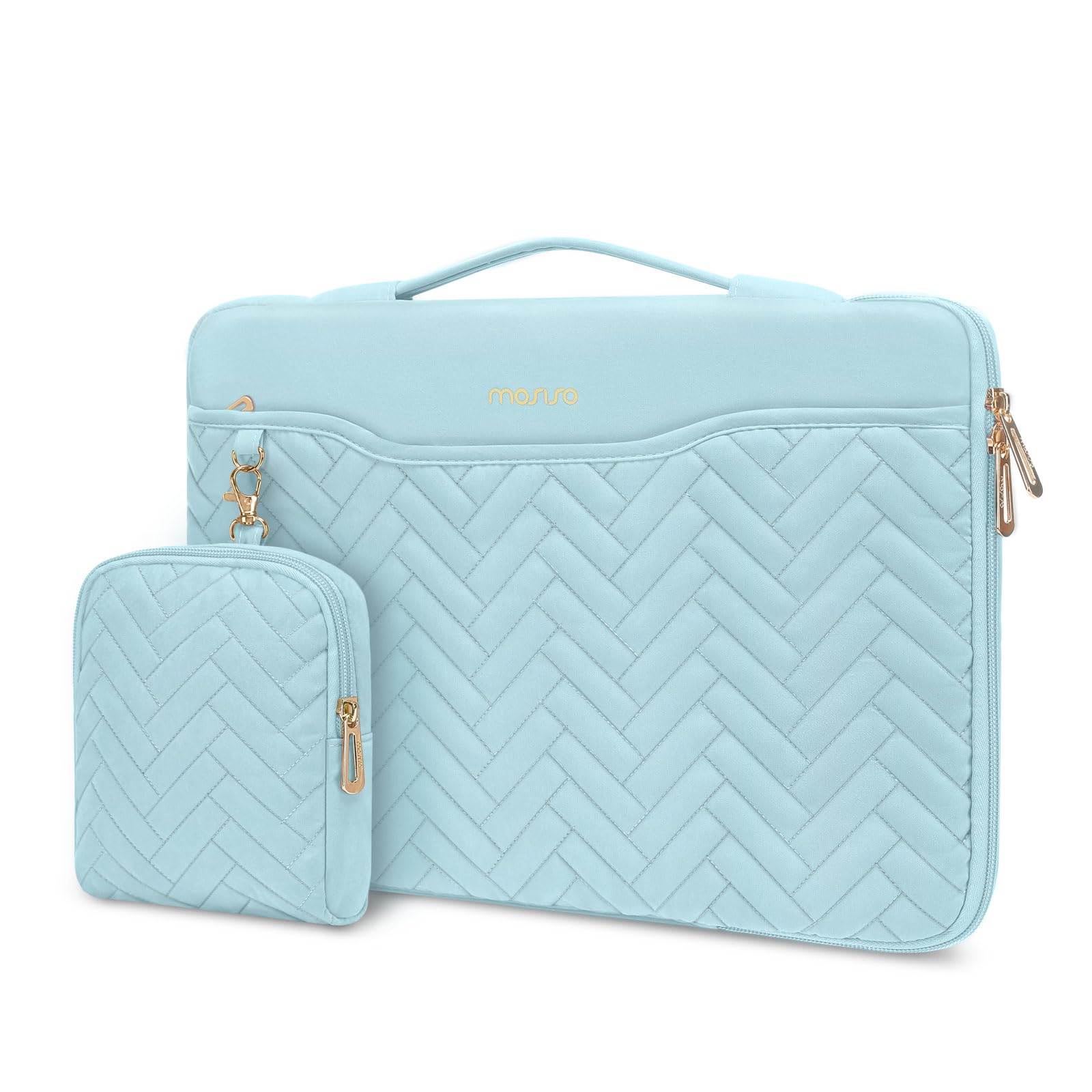 Borsa Porta PC MOSISO Per MacBook - Custodia Neoprene 13-14", Rosa, Con Borsetta Staccabile Per Accessori - Foto 3