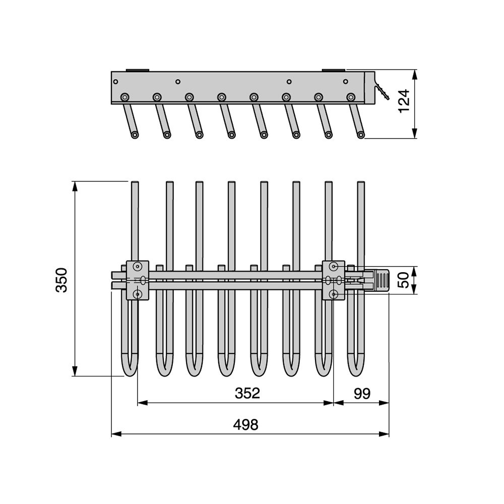 Emuca - Porte-pantalons extractible pour armoire, range-pantalon Emuca - Porte-pantalons extractible pour armoire, range-pantalon