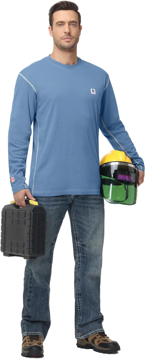 FR Shirts Fire Resistant Shirts Clothing for Men 100% Cotton Pre-Washed 6.5oz Lightweight FR Long Sleeve Shirts - Image 6