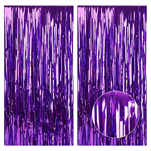 2 Stück Lametta Metallic Vorhänge 1 x 2 m Tinsel Folie Vorhang Tür...
