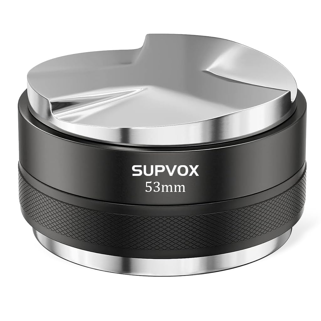 Supvox® Coffee Tamper Double Side Ground Coffee Press Depth Stainless Steel Coffee Tamper Adjustable Espresso Leveler Coffee Accessories Fit for 53mm Portafilterr