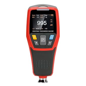 Paint Thickness Gauge for Cars 343D Upgraded Coating Wet Film Thickness Gauge Paint Correction Precious Metal Tester Tool with Visual Go-NoGo Indicator Auto Rotatable Display