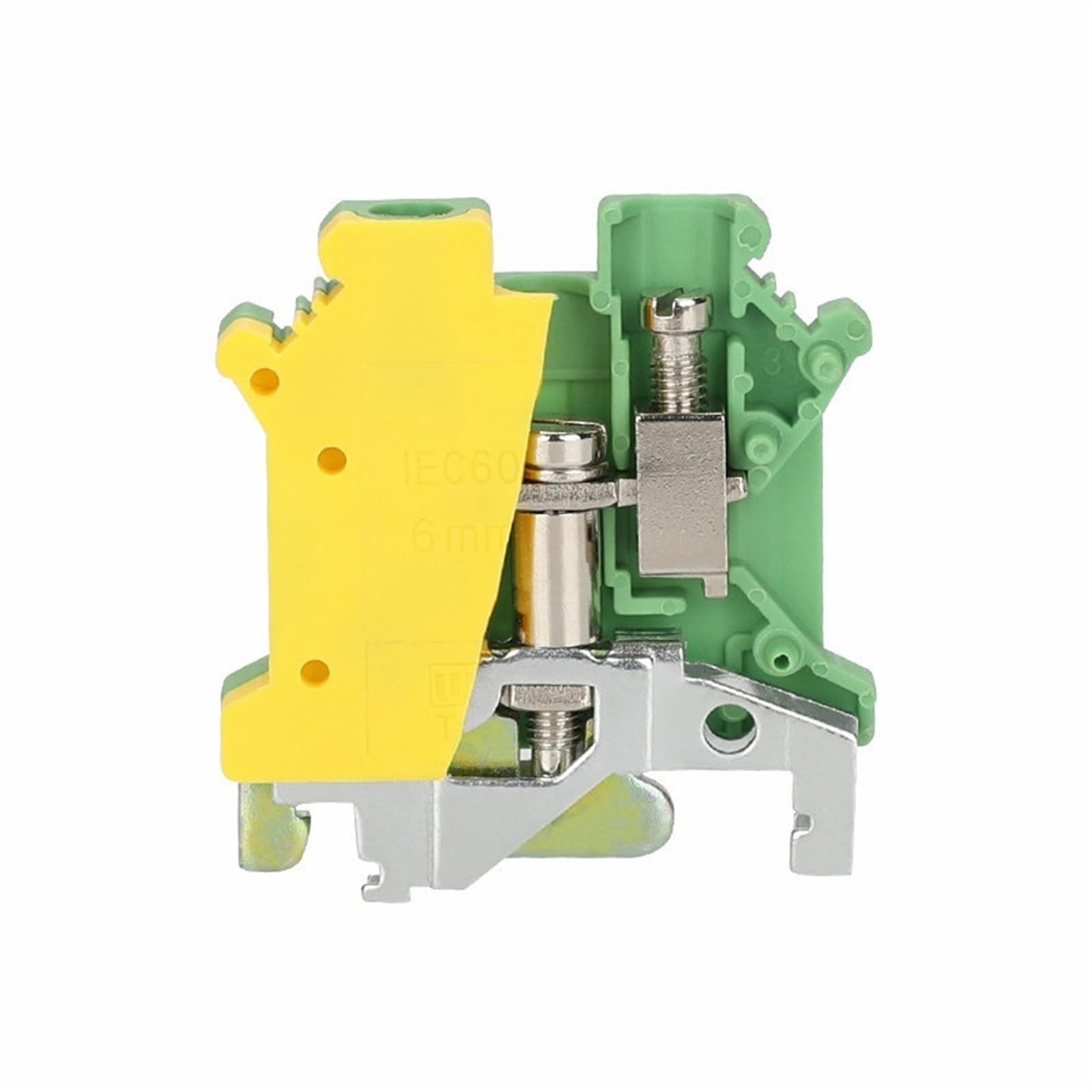 USLKG 6N Ground Modular Screw Din Rail Terminal Block 6mm² Protective Earth Wire Electrical Connector USLKG6N(5 Pcs)