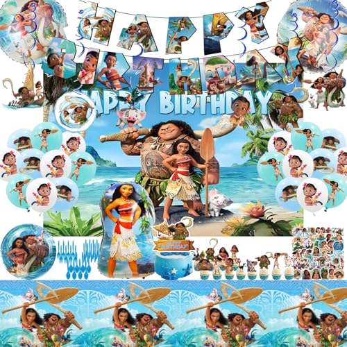Ocean Theme Birthday Decorations Party Supplies Inclusioning cake toppers spiral hangings dinner plates tablecloths stickers