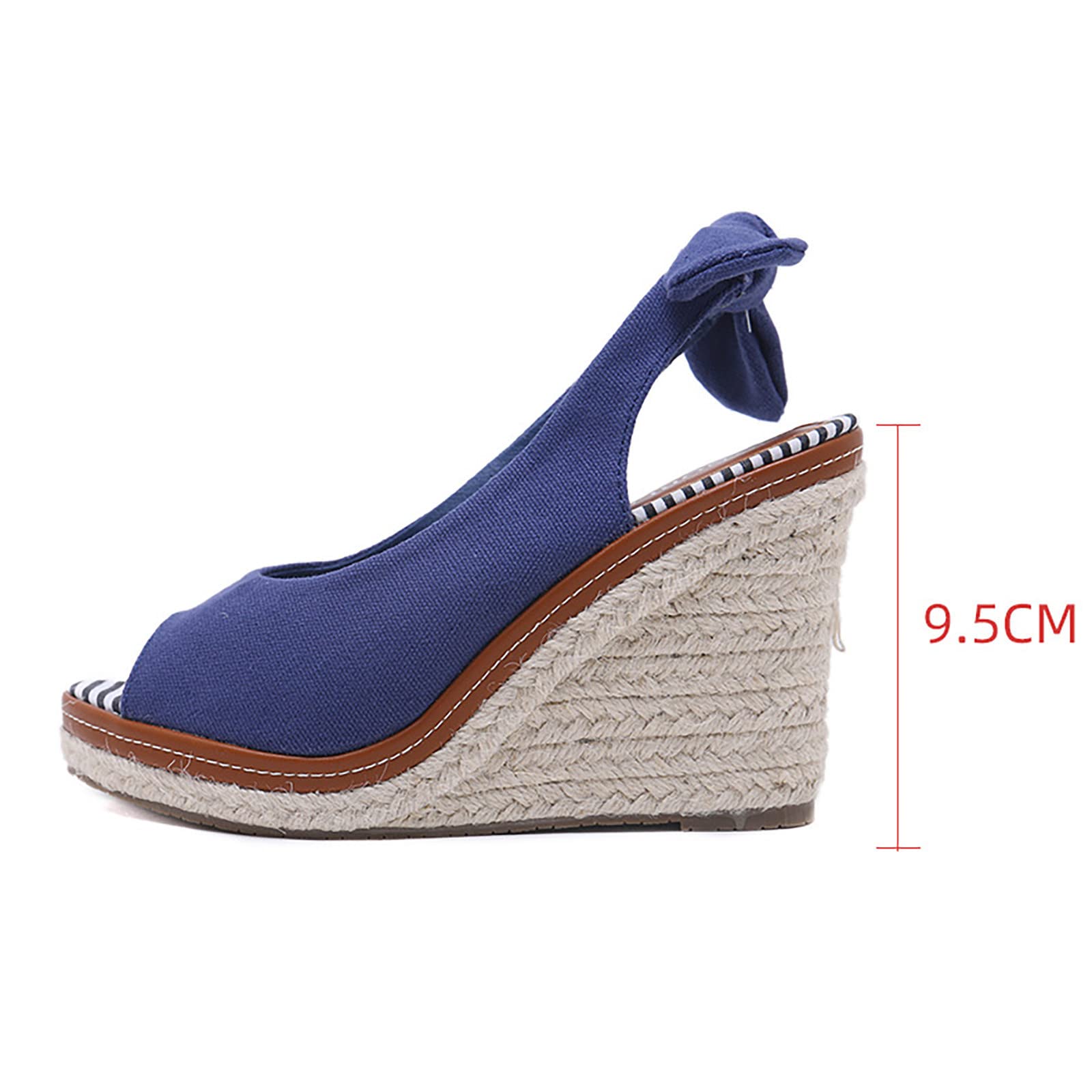 Generico Donna Sandali Estive Eleganti Primavera/Estate New Roman Slope Heel Da Bocca Di Pesce Cinturino Posteriore Scarpe Commercio Estero Grandi Comode Aperte Zeppe Estiva Bassi Estivi Comodi