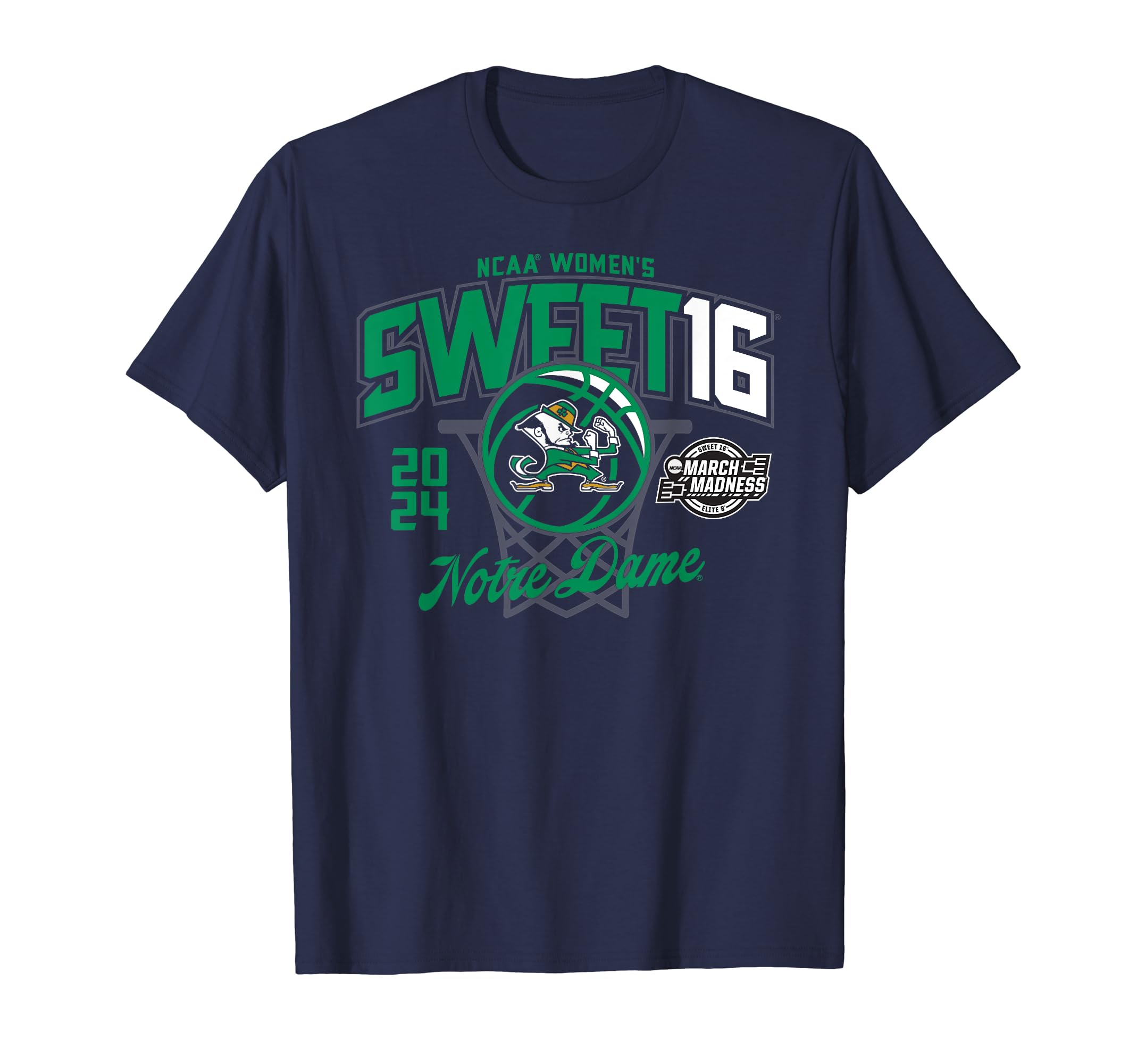 Notre Dame Fighting Irish Sweet 16 2024 March Madness Womens T-Shirt