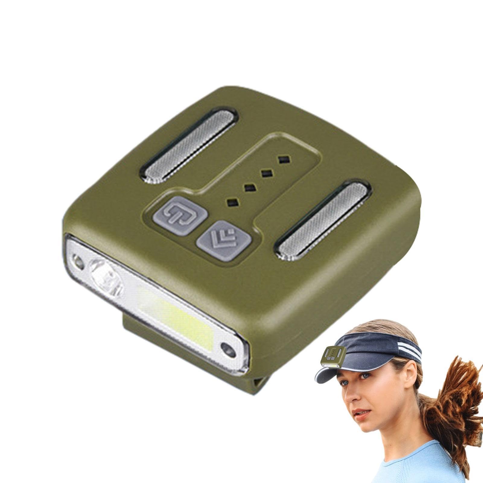 Linterna frontal con sensor de movimiento, con clip para sombrero, 3 modos, lámparas de cabeza, manos de alto brillo, impermeable, clip en sombrero para caza | Lámparas frontales impermeables manos libres para cazar, acampar y andar en bicicleta