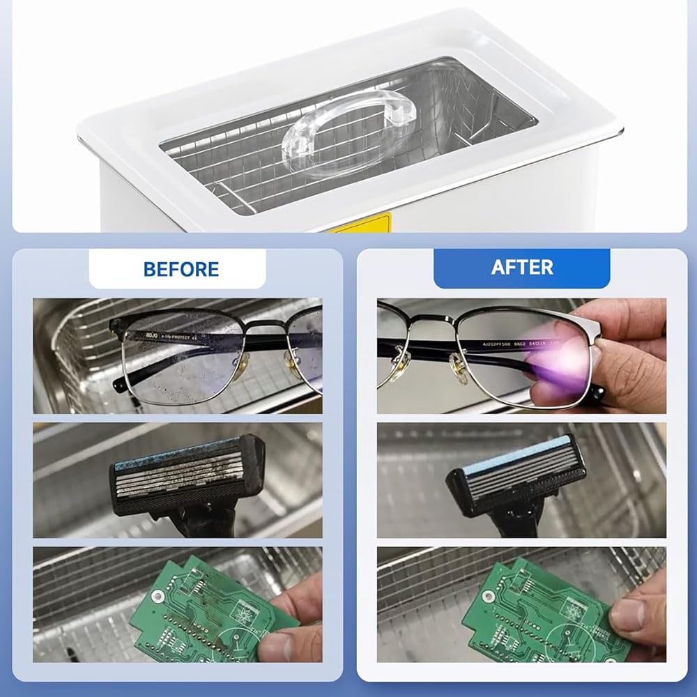 Professionelles Ultraschallreinigungsgerät 40 kHz mit Timer und Heizung, Ultraschall-Teilereiniger geeignet für professionelle Werkzeuge, Metallteile, Schmuck, Brillen(Size:3L)