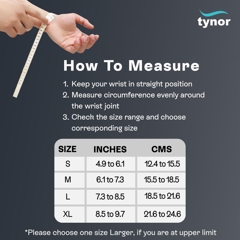 TYNOR Wrist Splint Ambidextros, Grey, Medium, 1 Unit