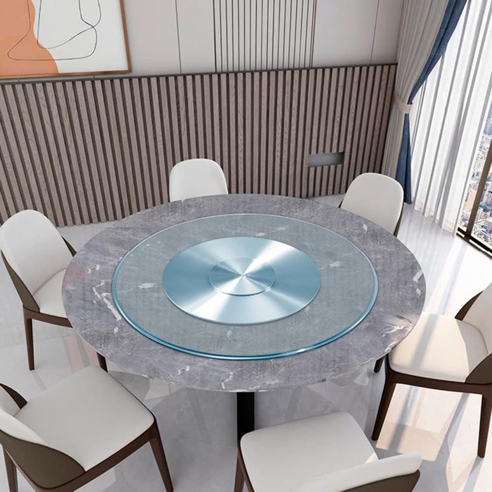 Plateau Tournant Table À Manger Pivotante, 60-100cm, Plateau De Service Hôtel en Verre Trempé, Ronde Lazy Susan Cuisine, Anti-Inclinaison, Alliage D'Aluminium (Size : 90cm/36in)
