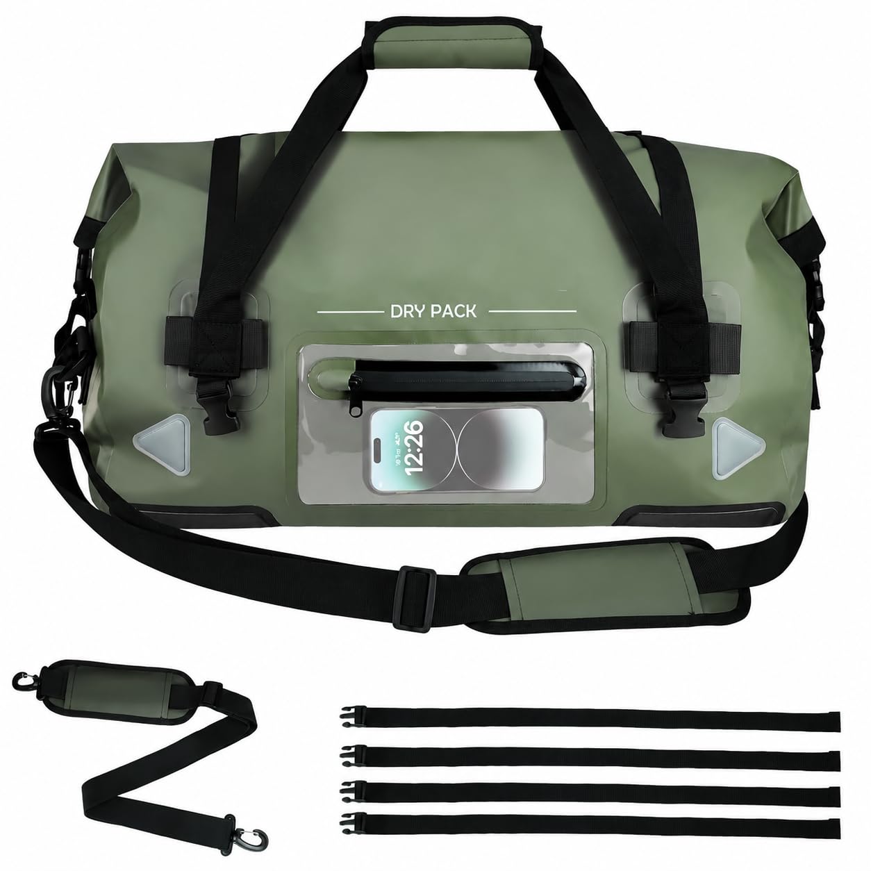 Amagogo Outdoor Waterproof Carrie Bagage Imperméable Sac de Transport Robuste Sac de Rangement de 75L en PVC Sac Multifonction avec Fermeture Roulée Adapté pour Randonnée Pêche, 70L