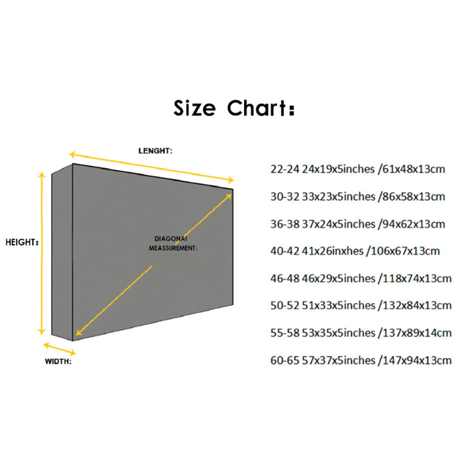 Copertura Esterna della TV con Parte Anteriore Trasparente, Protezione Universale Impermeabile della Copertura della Televisione per i televisori al Plasma del LED LCD,Nero,22 to 24 inch