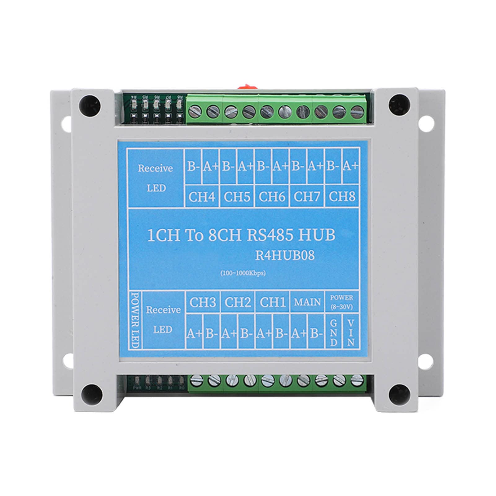 Amplificatore di segnale con 8 porte e 10 spie luminose - Estensore di segnale interfaccia 485 con custodia in ABS - Supporta 256 dispositivi per porta e estensione 3937 piedi per