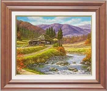 sale【ART】関健造真筆(山村清流)サムホール sale【ART】関健造真筆(山村清流)サムホール 関健造 山村の清流