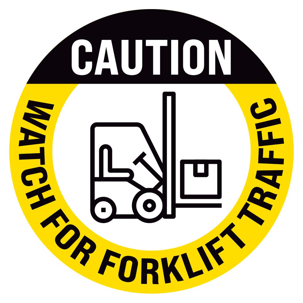 ExcelMark Forklift Floor Decal (Caution Watch for Forklift Traffic, 15")