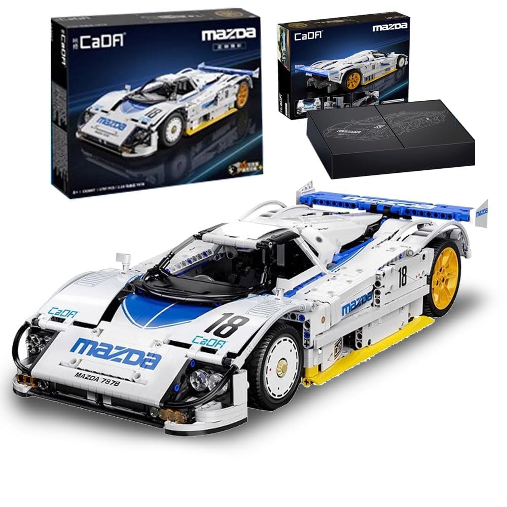 MocSpaß Technik Auto für CADA Mazda 787B Bausatz, 1797 KIemmbausteine MOC Technik Rennauto für Erwachsene, Baufans, Baumeister, C63007W (MIT M0TOR)