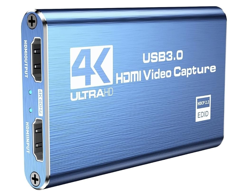 Tarjeta de captura 4K HDMI a USB 3.0, 1080P 60FPS, tarjeta de captura de audio y video para tarjeta de captura de juegos, Nintendo Switch, transmisión funciona con PS4/PS5/PC/OBS/cámara/Xbox