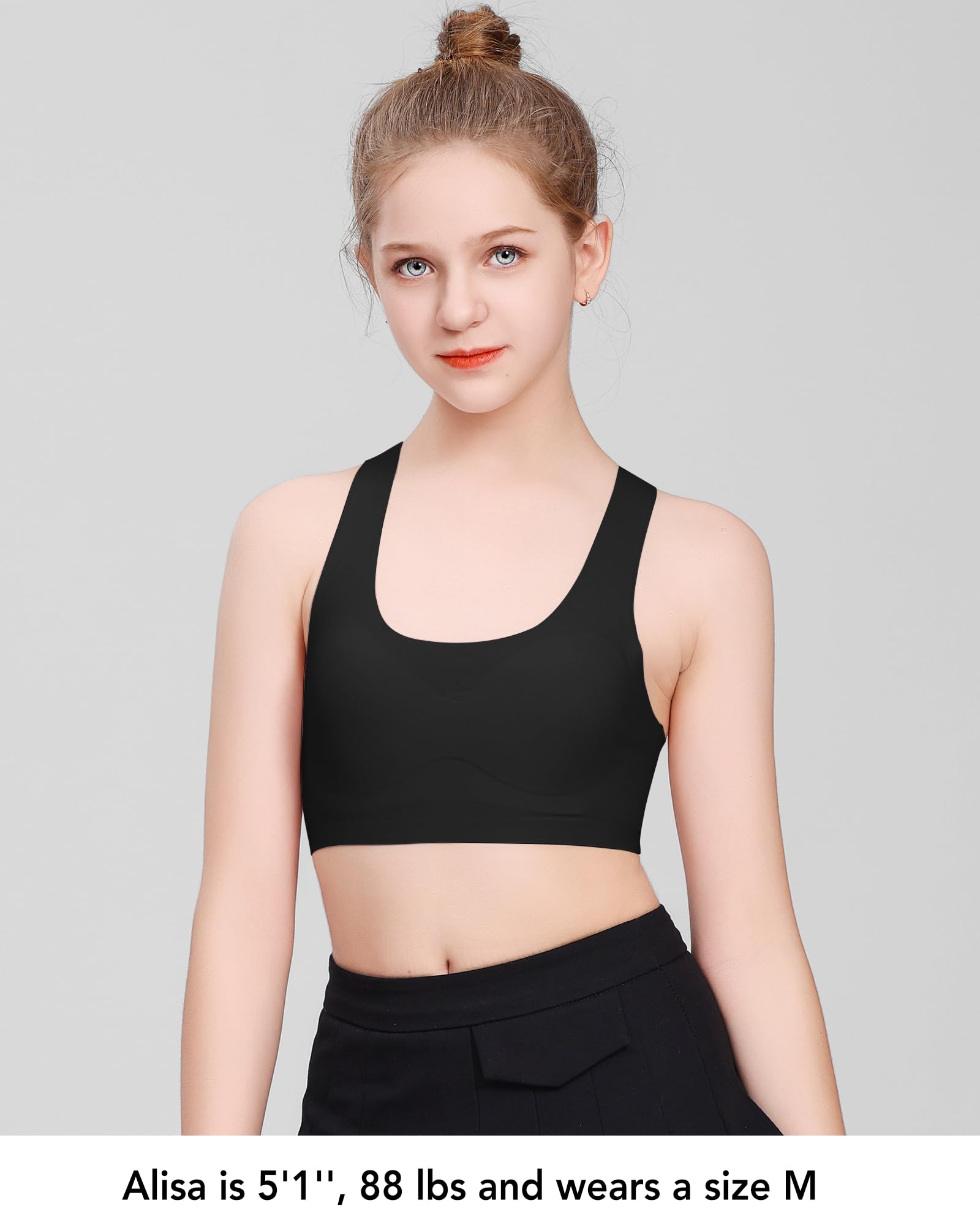 SALIA Girl Sujetadores de Entrenamiento para niñas de 10 a 16 años, diseño sin Costuras con Relleno Suave extraíble