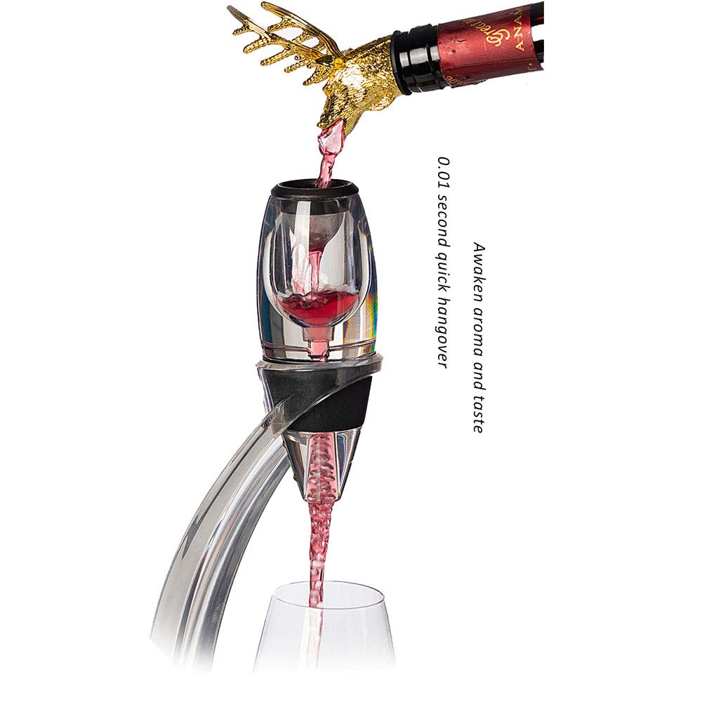 Juego de decantador de vino, vertedor portátil con filtro, accesorios de jarra de decantación rápida, utensilios de vino ideales para el hogar o fiesta, fácil de usar y limpiar