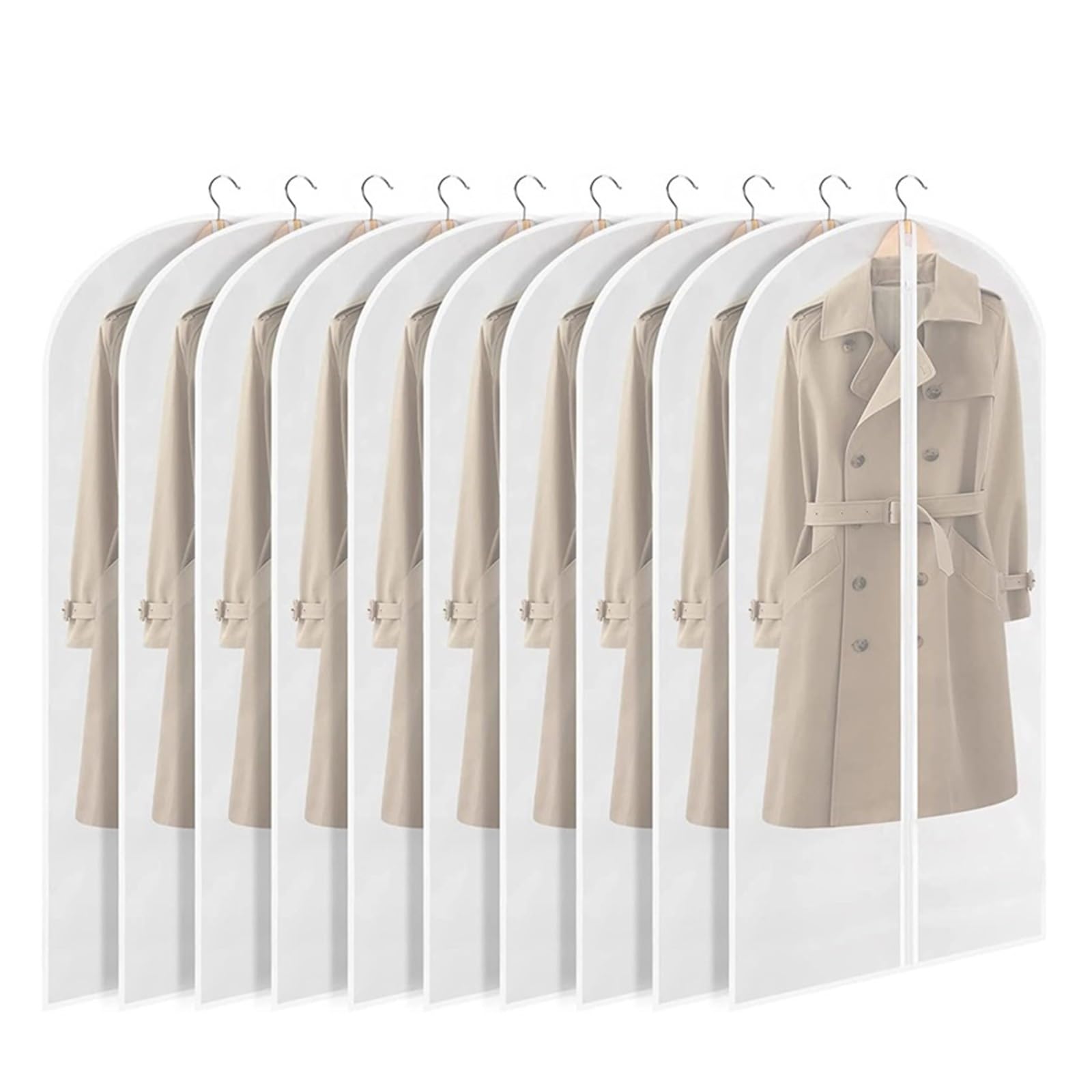 clothes dust bag Clothes Hanging Dust Cover Suit Coat Bags Waterproof Dustproof Protector Organizer 1/3/5pcs Wardrobe Storage Bag for home(1pc,60x80cm)