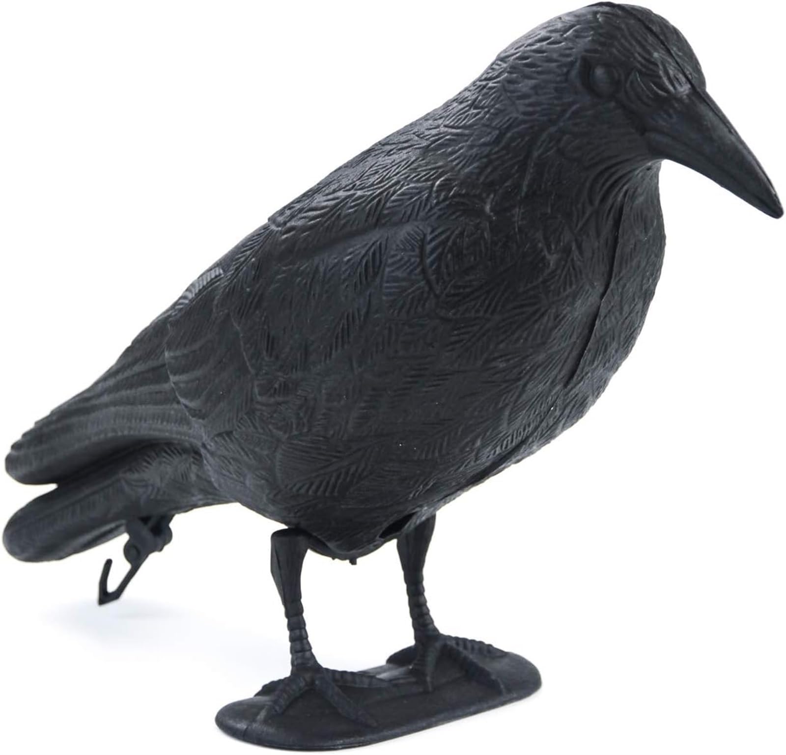 THE WHITE SHOP Crow Decoys Full Body Plastic Crow Decoy for Hunting, Black Flocked Crow Decoy w/Feet Stake for Halloween Decor Yard Garden Decoration