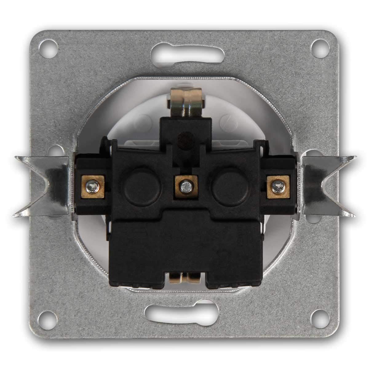 Pack de 20 bases de enchufe FLAIR, blanco, 250V/16A, UP, conexión clamp, con marco, base de empotrar