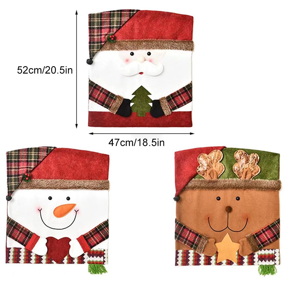 Funda para Silla Decorativa para el hogar, Conjunto de decoración navideña Festiva, Vestir sillas y añadir un Toque Festivo al Comedor, 6 uds.