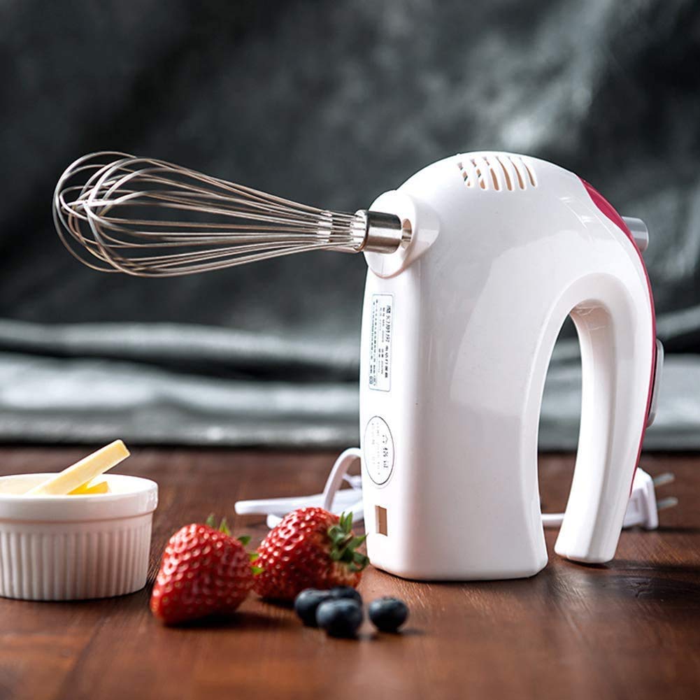 Batidora de Mano de 200 W, batidor con batidor de Globo, 5 velocidades y botón Turbo, para batir y Mezclar Galletas, Brownies, Pasteles, Masa, Batidos, merengues y más