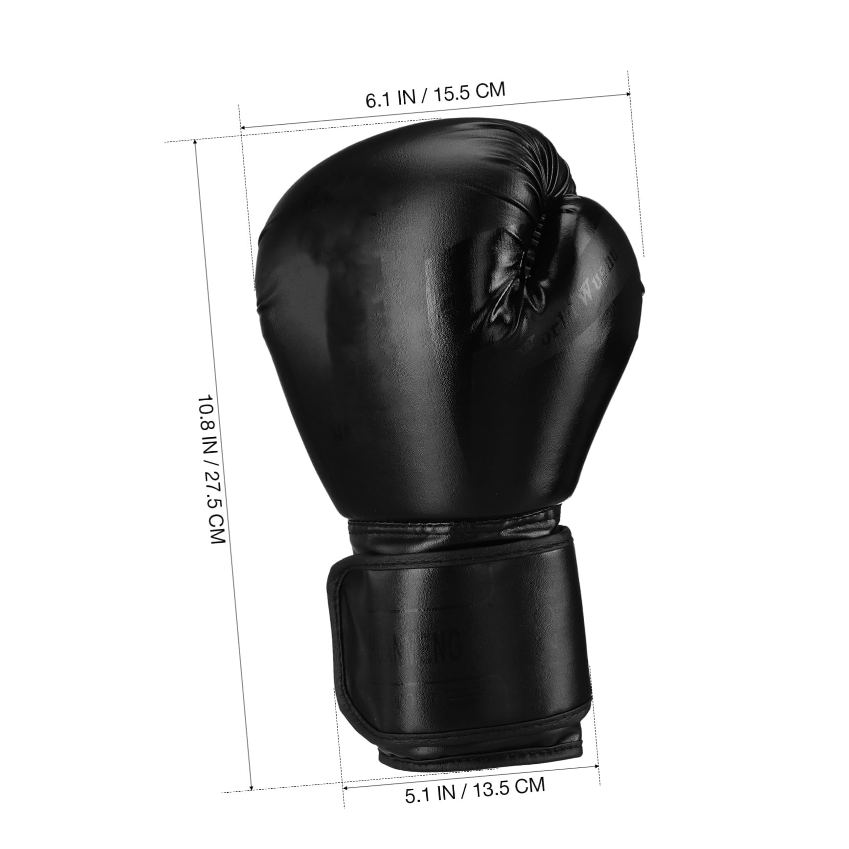 Boxhandschuhe 12 Unzen und Ergonomischem Design aus Schwarzem Pu mit Stabilem Griff für Herren für Boxen und Kickboxtraining
