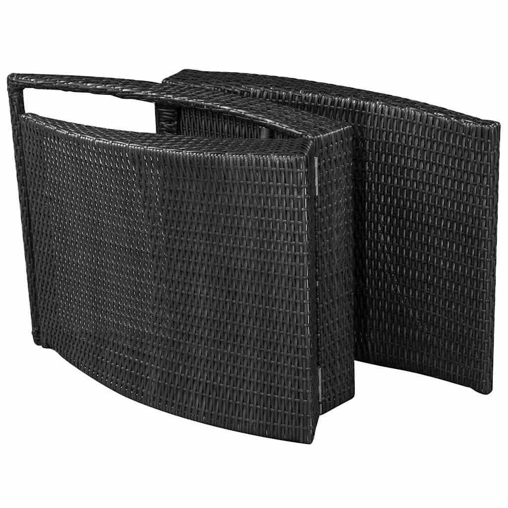 Klappbare Gartenliege mit bequemer Polsterauflage, schwarz PE Rattan, wetterfest und UV-beständig, ideal zum Entspannen auf Terrasse, Balkon, am Pool oder im Garten, platzsparend lagerbar