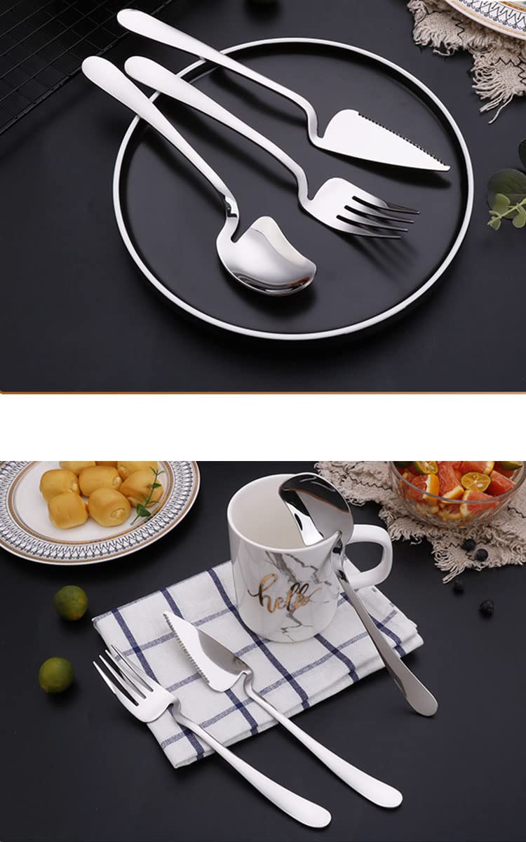 Edelstahlbesteck Besteckset, Abendessen 36-Stück Gold Besteck Set for 12 Edelstahl Utensilien Besteck Gabeln und Löffel Besteck Set Kreative Wand-Montiert