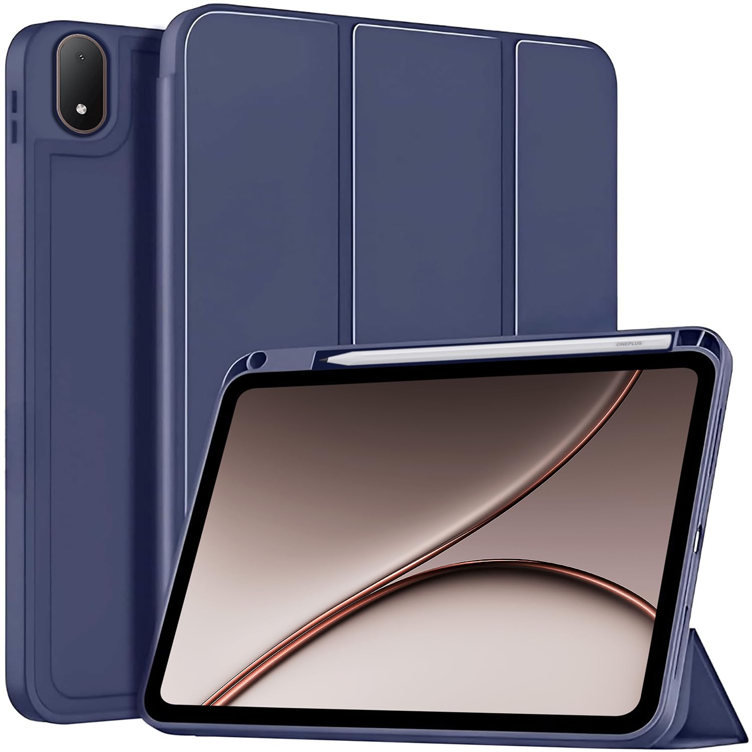 ProElite Cover for OnePlus Pad 3 13.2 inch 2025 case Cover, Soft Flexible Flip Case Cover for OnePlus Pad 3 13.2 inch 2025 with Pen Holder [Recoil Series] - Dark Blue-image-47