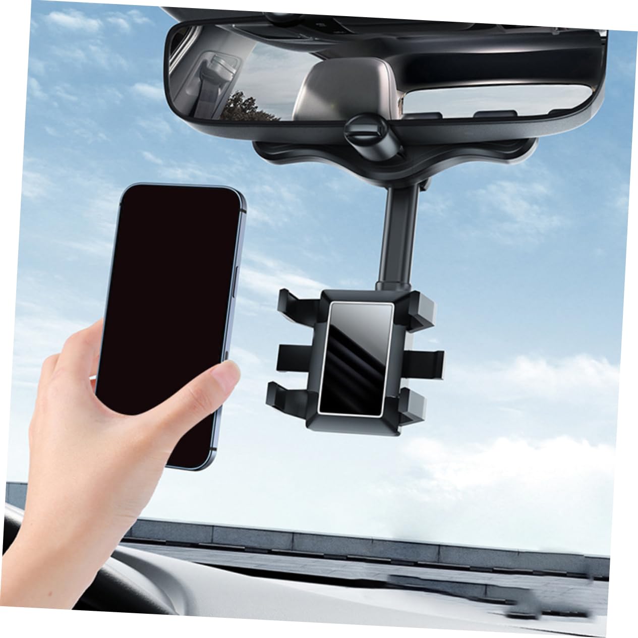 SHINEOFI Supporto per Cellulare da Auto Magnetico Rotante in Abs Colla Pu Antiscivolo, Supporto Gps per Veicoli Durante la Guida