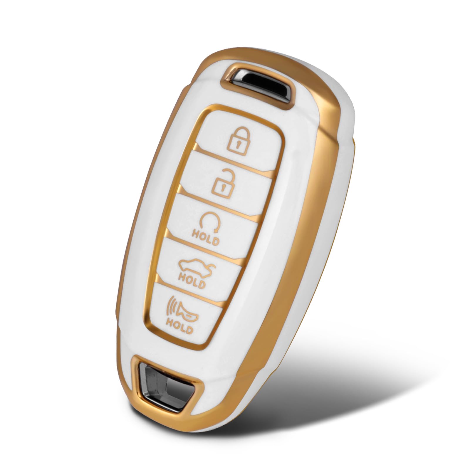 Funda de TPU suave para Hyundai de 5 botones color blanco 8