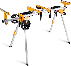 Portable Miter Saw Stand with 6.75 in Wheels 330 lbs Load Capacity Heavy Duty Universal Mitre Saw Stand Tool Storage Trays WK-MS080